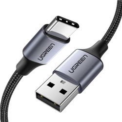 Ugreen 60126 cable USB 1 m USB C USB A Negro, Gris