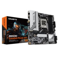 GIGABYTE B650M GAMING PLUS WIFI Placa base - Procesadores AMD Ryzen 9000, VRM de 5+2+2 fases, hasta 8000 MHz DDR5, 2xPCIe 4.0 M.