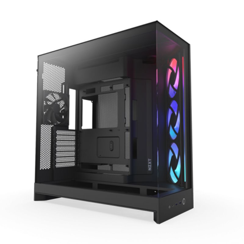 CAJA NZXT H9 FLOW RGB (2025) DUAL-CHAMBER MID-TOWER CASE W/ RGB FANS - ALL BLACK