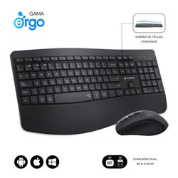 SUBBLIM Teclado con ratón COMBO DUAL OFFICE PROWAVE BLACK