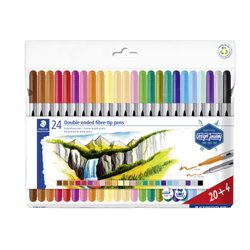 ESTUCHE CARTÓN CON 12 ROTULADORES DOBLE PUNTA COLORES PASTEL STAEDTLER 3200 C12PA