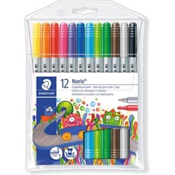 ESTUCHE CARTÓN CON 12 ROTULADORES DOBLE PUNTA COLORES NEÓN STAEDTLER 3200 C12