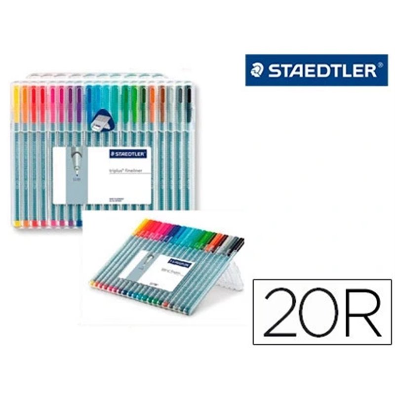 ESTUCHE 20 PIEZAS TRIPLUS FINELINER 334 (14+6 DE REGALO) SURTIDAS STAEDTLER 334 SB20P3