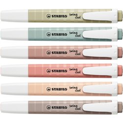 ESTUCHE PLASTICO SWING COOL NATURE 6 UNIDADES SURTIDAS TRAZO 1/4MM. STABILO 275/6-09