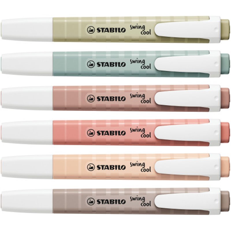 ESTUCHE PLASTICO SWING COOL NATURE 6 UNIDADES SURTIDAS TRAZO 1/4MM. STABILO 275/6-09