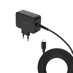 TooQ Cargador de portátil GAN USB-C PD 45W, Negro
