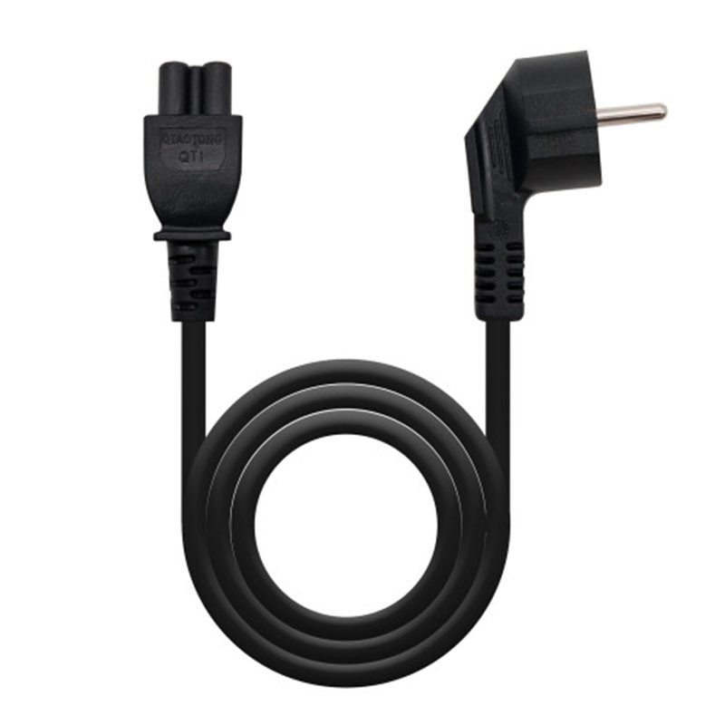 Nanocable Cable de Alimentación Trébol, CEE7 acodado/M-C5/H, Negro, 3 m