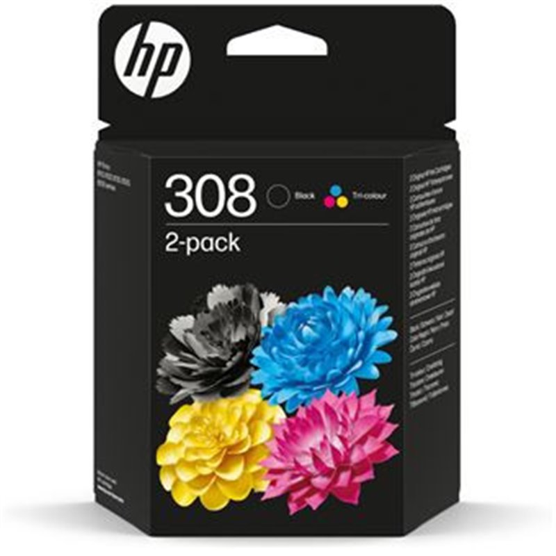 HP Paquete de 2 Cartuchos de Tinta Original 308 negra/tricolor