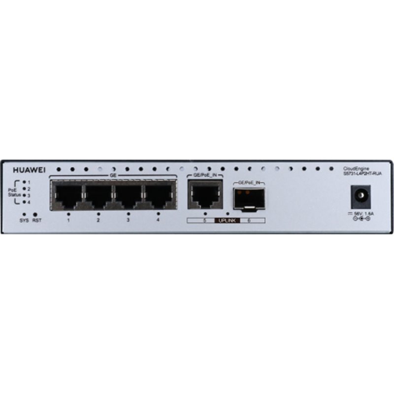 Huawei CloudEngine S5731-L4P2HT-RUA Gestionado L2 Gigabit Ethernet (10/100/1000) Energía sobre Ethernet (PoE) Negro, Plata