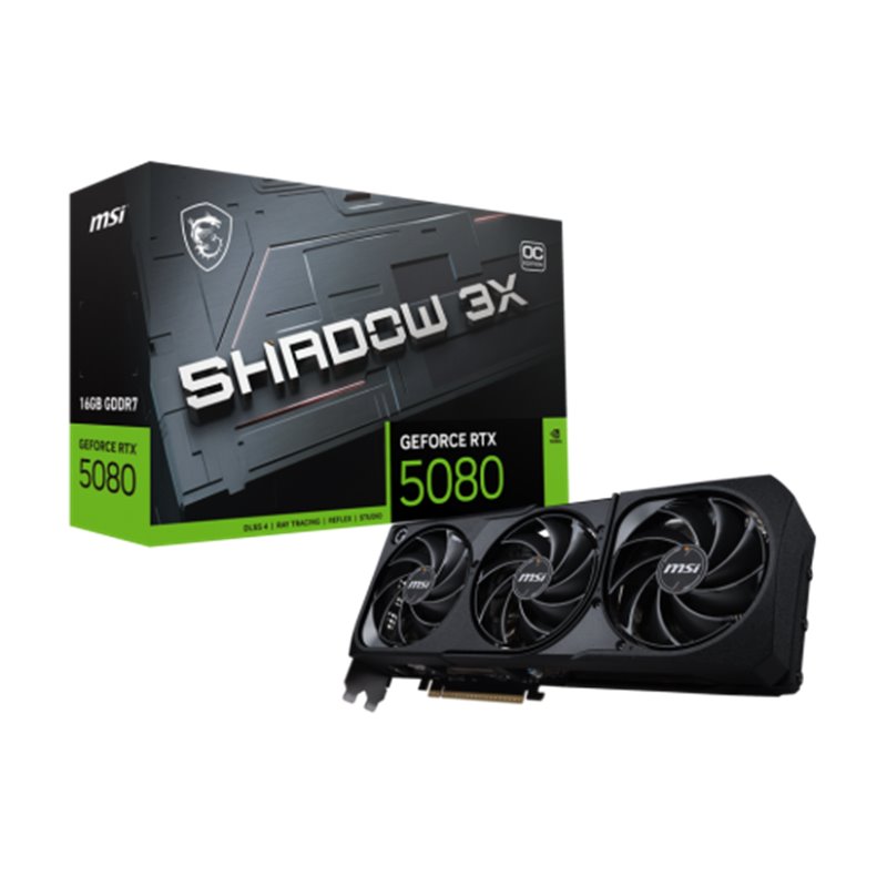MSI GEFORCE RTX 5080 16G SHADOW 3X OC tarjeta gráfica NVIDIA 16 GB GDDR7