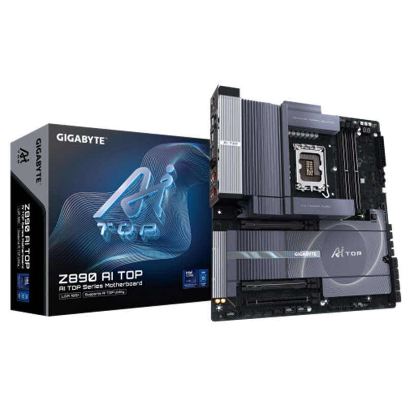 PLACA GIGABYTE Z890 AI TOP,INTEL,1851,Z890,4DDR5,256GB,HDMI+DP+2THUNDERBOLT,8SATA3+4M.2,2LAN10GB+WIFI7+BT5.3,1USB4+12USB3.2,E-AT