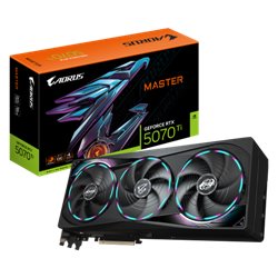 GIGABYTE AORUS GeForce RTX 5070 Ti MASTER 16G Tarjeta Gráfica - 16GB GDDR7, 256 bits, PCI-E 5.0, XXXX MHz Core Clock, 3 x DP 2.1