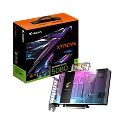GIGABYTE AORUS GeForce RTX 5080 XTREME WATERFORCE WB 16G Tarjeta Gráfica - 16GB GDDR7, 256 bits, PCI-E 5.0, 2805MHz Core Clock, 
