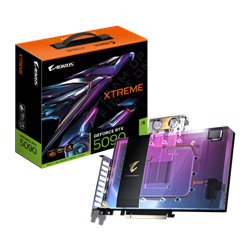 GIGABYTE AORUS GeForce RTX 5090 XTREME WATERFORCE WB 32G Tarjeta Gráfica - 32 GB GDDR7, 512 bits, PCI-E 5.0, 2655 MHz Frecuencia