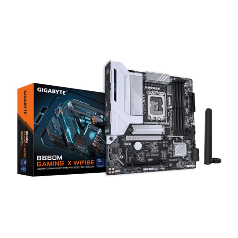 PLACA GIGABYTE B860M GAMING X WIFI6E,INTEL,1851,B860,4DDR5,256GB,HDMI+DP+USB4,4SATA+2M.2,2.5GBELAN+WIFI6E+BT5.3,3USB3.2,MATX
