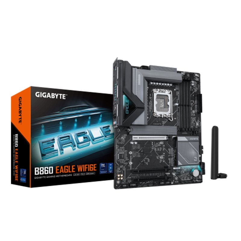 GIGABYTE B860 EAGLE WIFI6E Placa base - CPUs Intel Core Ultra, VRM de 12+1+2+1 fases, hasta 9066MHz DDR5, 1xPCIe 5.0 + 2xPCIe 4.