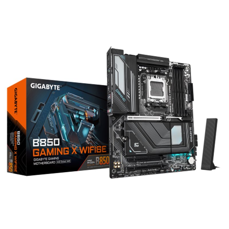 GIGABYTE B850 GAMING X WIFI6E Placa Base - Procesadores AMD Ryzen Serie 9000, VRM digital de 12+2+2 fases, hasta 8200MHz DDR5 (O