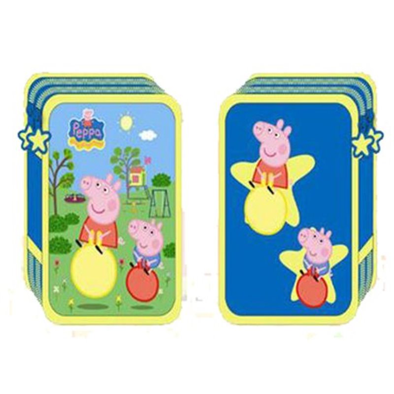 Plumier doble azul globos Peppa Pig