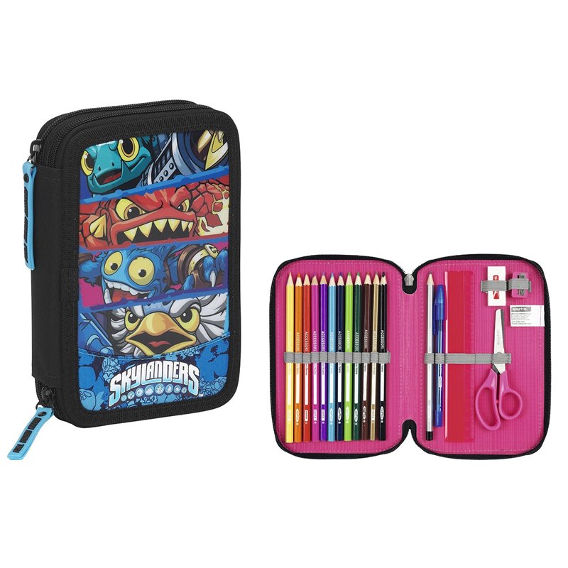 Skylanders - Plumier doble, 34 piezas, 13 x 20 cm