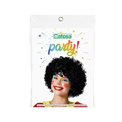 PELUCA PAYASO CORTA PELO RIZADO NEGRO