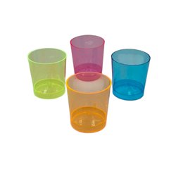 VASO PLASTICO CHUPITO COLORES 33CC 10UDS.