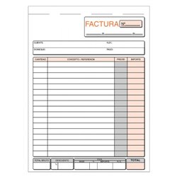 TALONARIO FACTURA MODELO T-63 DUPLICADO AUTOCOPIANTE
