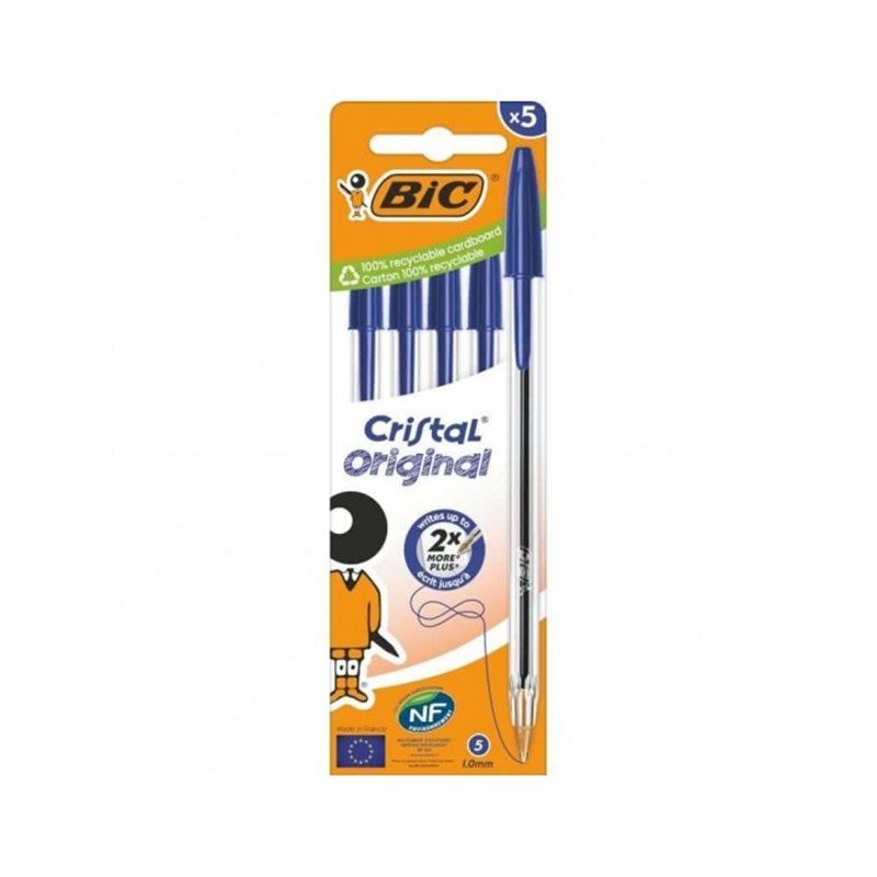 BIC CRISTAL AZUL X5