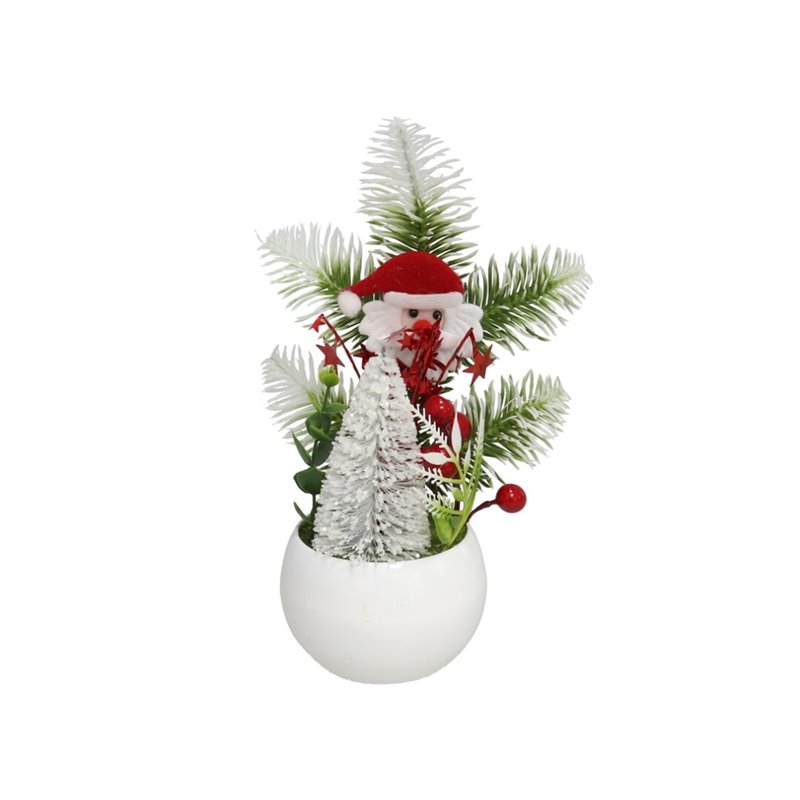 MACETA PINO NEVADO SANTA CLAUS 20CM