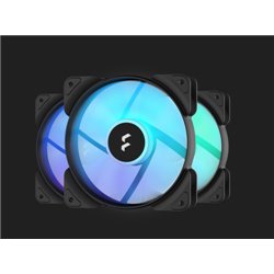 FRACTAL VENTILADOR CAJA ASPECT 12 SERIES RGB PWM 120MM MARCO NEGRO PACK 3 UNID (FD-F-AS1-1207)