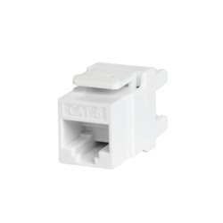 WP UTP CAT. 6 KEYSTONE JACK, DUAL IDC TYPE, 180 DEGREE, WHITE COLOR WITH DUST COVER