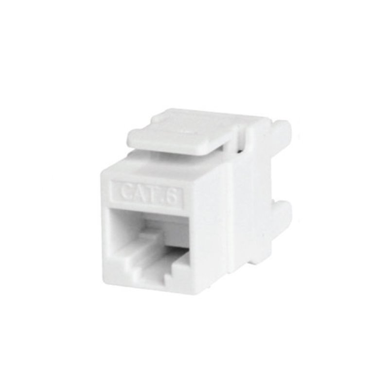 WP UTP CAT. 6 KEYSTONE JACK, DUAL IDC TYPE, 180 DEGREE, WHITE COLOR WITH DUST COVER