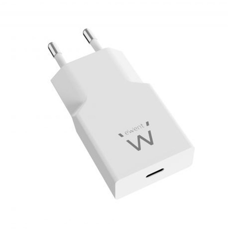 Ewent Cargador Rápido USB-C PD de 20W con Tecnología GaN y Diseño Ultrafino