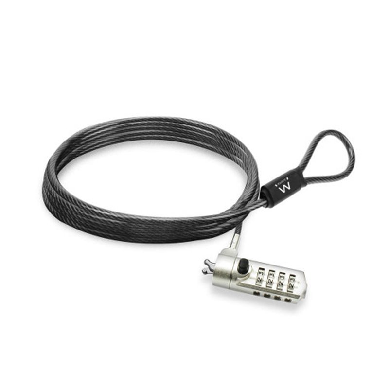 Ewent EW1243 cable antirrobo Negro, Zinc 1,5 m