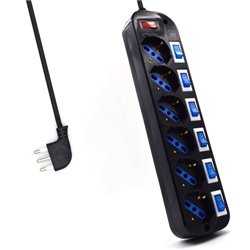 Ewent EW3850 limitador de tensión Negro 6 salidas AC 220 V 1,5 m