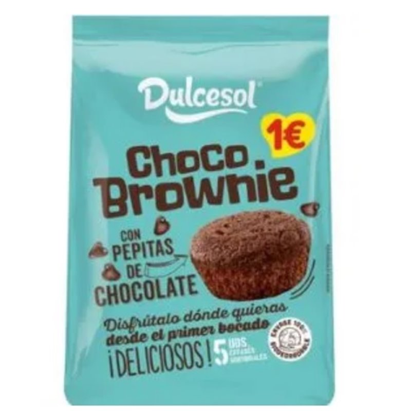 MAGDALENAS CHOCO BROWNIE DULCESOL PK-5 125 GR