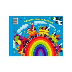 SELVI 10 CARTULINAS 24x32cm 180GR COLORES SURTIDOS