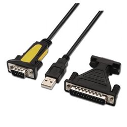 Cable Conversor impresora Aisens A104-0039/ USB Macho - DB9 Macho/ 1.8m/ Negro