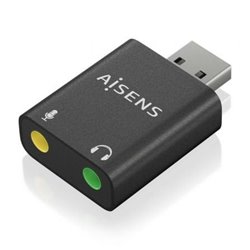 Tarjeta de Sonido Aisens A106-0768/ USB Macho - 2x Jack 3.5 Hembra