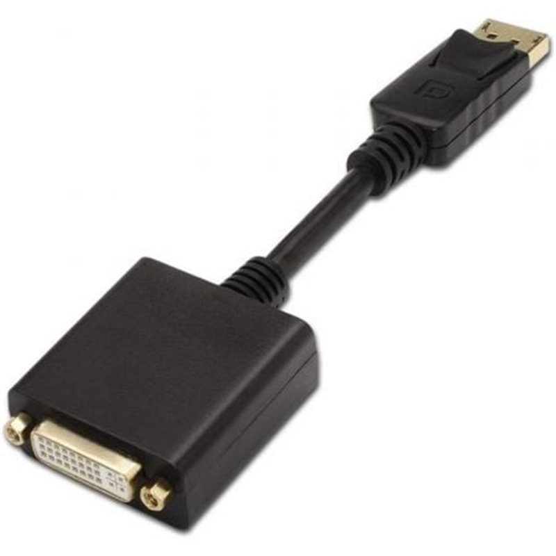 Cable Conversor Aisens A125-0133/ DisplayPort Macho - DVI Hembra/ 15cm/ Negro