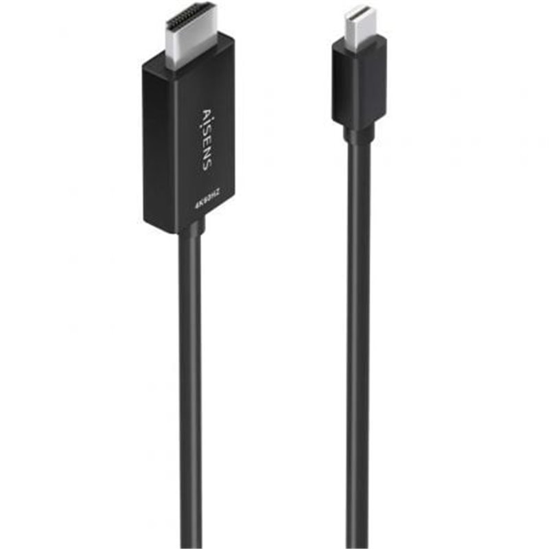 Cable Conversor Aisens A125-0885/ Mini DisplayPort Macho - HDMI 4K Macho/ 60cm/ Negro