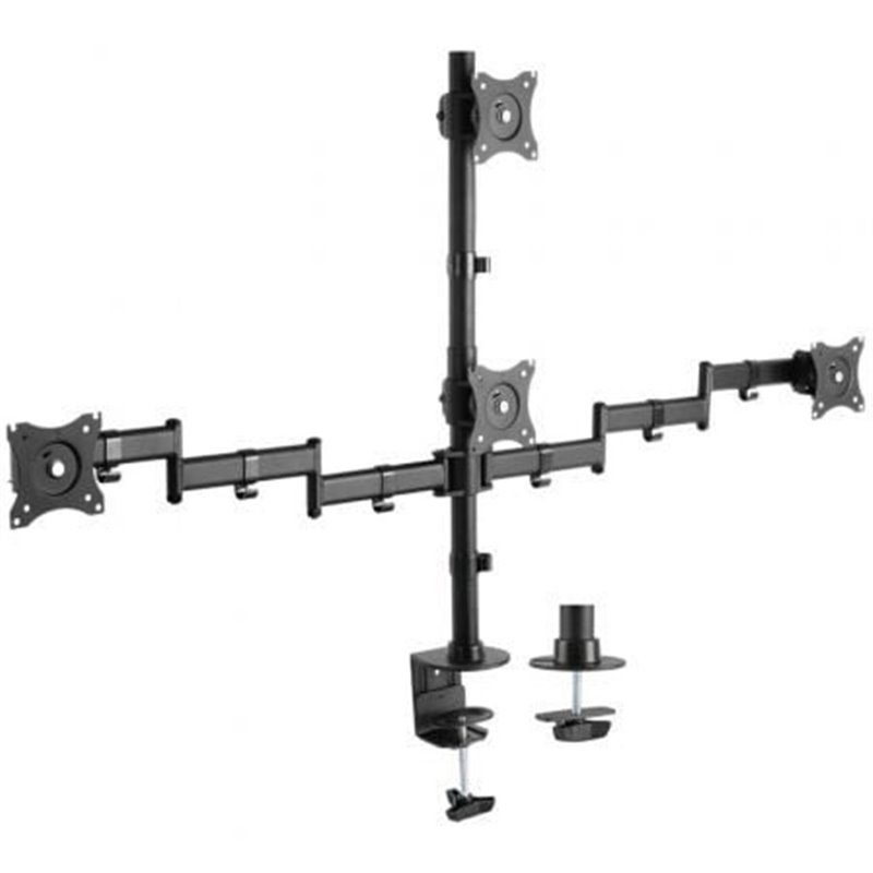 Soporte de Mesa para 4 Monitores y TV Aisens DT27TSR-379/ Giratorio/ Inclinable/ hasta 8kg