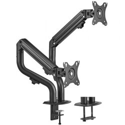 Soporte de Mesa para 2 Monitores Aisens DT32TSR-141/ Giratorio/ Inclinable/ hasta 8kg