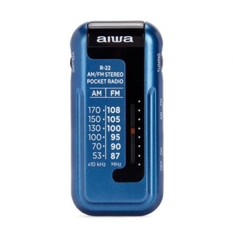 Radio Port�til Aiwa R-22BL/ con Bater�a/ a Pilas/ Azul