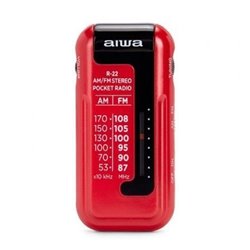Radio Port�til Aiwa R-22RD/ con Bater�a/ a Pilas/ Roja