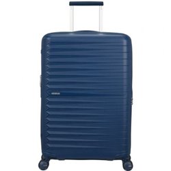 Maleta Mediana American Tourister FastForward Spinner Expansible 68cm/ 68x46x30cm/ 4 Ruedas/ Azul Marino