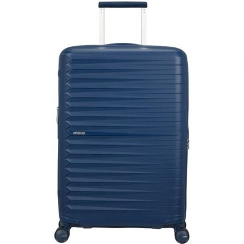 Maleta Mediana American Tourister FastForward Spinner Expansible 68cm/ 68x46x30cm/ 4 Ruedas/ Azul Marino
