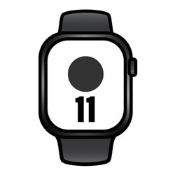 Apple Watch Series 11/ GPS/ 42mm/ Negro Azabache/ Correa Deportiva Negra (S/M)