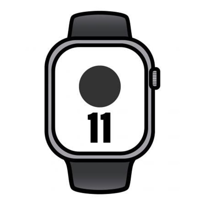 Apple Watch Series 11/ GPS/ 42mm/ Gris Espacial/ Correa Deportiva Negra (S/M)