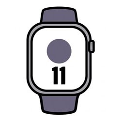 Apple Watch Series 11/ GPS/ 42mm/ Plata/ Correa Deportiva Niebla Lila (M/L)