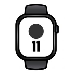 Apple Watch Series 11/ GPS/ 46mm/ Negro Azabache/ Correa Deportiva Negra (M/L)